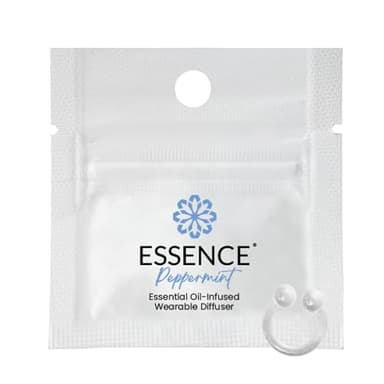 Essence Wearable Aromatherapy Nasal Diffuser – Peppermint Essential Oil Nose Ring Silicone Inhaler for Stress & Mood Support - Made in USA & Travel-Friendly (Ring Only)