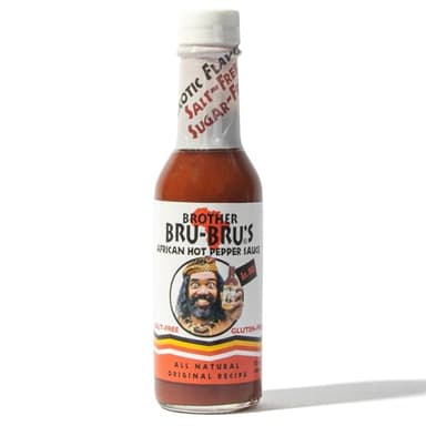Brother Bru-Bru's African Hot Sauce - No Salt, No Sugar, Vegan - Habanero & African Spices - 5 oz (Pack of 1)