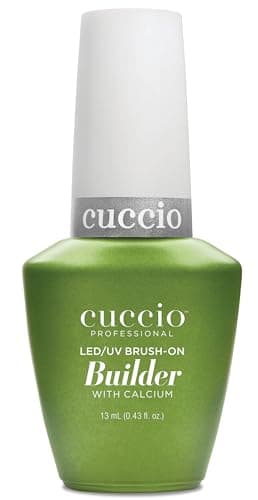 Cuccio Brush on Builder Gel with Calcium - 13ml, Clear - Long-Lasting LED / UV Gel Builder Nail Polish - Extra Strong, Easy Removal