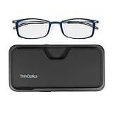 Always With You ThinOptics Reading Glasses - Ultra Thin and Lightweight Readers with Case - MagSafe Compatible - Blue 2.5x