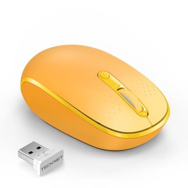 TECKNET Wireless Mouse, 2.4G Quiet Computer Mouse with USB Receiver, 4 Buttons Portable Cordless Mice for Chromebook, Laptop, PC, Mac, 800/1200/1600 DPI