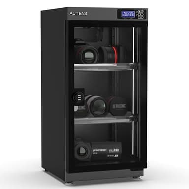 AUTENS Dehumidifying Dry Cabinet Box with Combination Lock,Digital Control Noiseless and Energy Saving,for Camera Lens,Electronic Equipment,Collectibles Storage,Temperature Humidity LED Screen (50L)