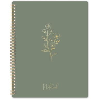 Spiral Notebook - College Ruled Notebook, Notebook Journal, 8.5'' x 10.5'', 55 Sheets/110 Pages, Journal for Women, Journal with Spiral Bound, Inner Pocket, Notebook for Office/School/Home - Green