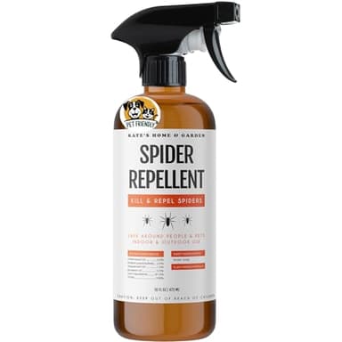 Kate's Home & Garden Spider Repellent Indoor. All Natural Peppermint Oil Spray for Spiders & Outdoor (16oz, Non Toxic Pesticide & Insecticide, Pet Safe)