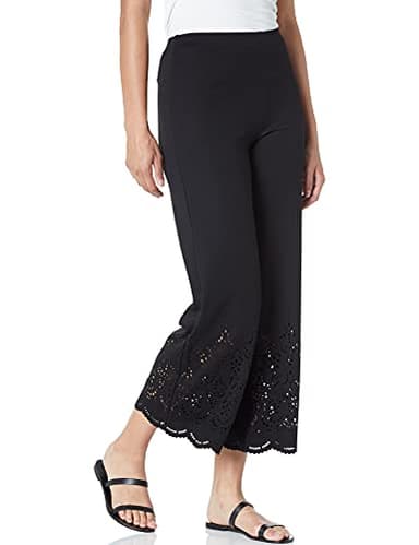 Bailey 44 Women's Parfait Ponte Laser Cut Detail Pant, Black, XSmall
