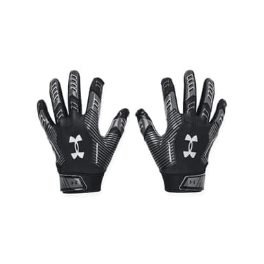 Under Armour Boys' F9 Nitro Football Gloves, (001) Black/Castlerock/Metallic Silver, Small