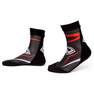 KO Sports Gear Grip Socks for Wrestling, BJJ & MMA Training, Neoprene/Lycra Closed-Toe Non-Slip Socks with Rubber Traction Sole for Mats, Yoga, Home & Hospital (12-13)