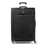 Travelpro Maxlite 5 Softside Expandable Checked Luggage with 4 Spinner Wheels, Lightweight Suitcase, Men and Women, Black, Checked Large 29-Inch
