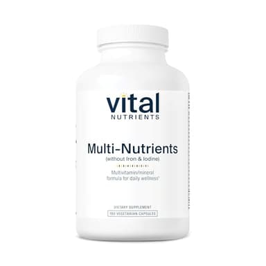 Vital Nutrients Multi-Nutrients (No Iron or Iodine) - Comprehensive Vegetarian Daily Multivitamin and Mineral Formula with Potent Antioxidants* - Gluten, Dairy, Soy Free - Non-GMO - 180 Capsules