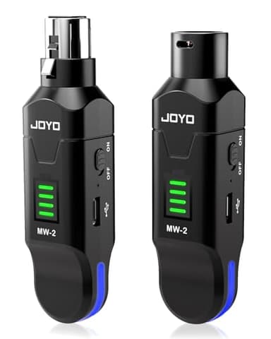 JOYO 2.4GHz Wireless Microphone System 4-Channel XLR Transmitter & Receiver Dynamic/Phantom-Powered Condenser Mics Adapter for PA Systems, Live Sound, Audio Mixer, Church, Studio (MW-2)