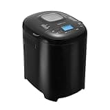 Amazon Basics Programmable Bread Maker, 2 Pound Non-Stick Automatic Bread Making Machine, With 14 Settings for Breads, Doughs, Gluten-Free Options and More, LCD Display, Black