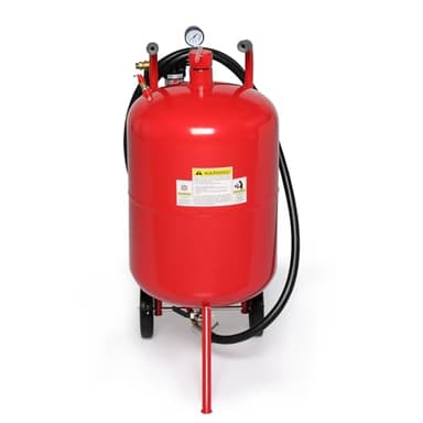 10 Gallon Pot Sand Blasting Machine, 125 PSI High Pressure Air Sand Blasting Kit w/6" Wheels Red High Pressure Rust Removal and Special Surface Treatment of Material