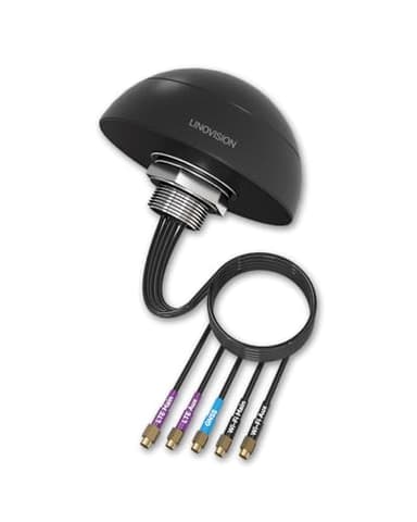 LINOVISION 4G LTE MIMO Combo 5-in-1 Antenna, 2X 4G LTE, 1x GNSS, 2X Wi-Fi, Outdoor Roof SMA Antenna with 10ft Cable, Works with IOT-R32, Inhand IR302, Teltonika RUT241/RUT240/RUT360/RUT956 (PR1KCO28)
