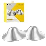 Dudumom Original Silver Nursing Cups - Nipple Shields for Breastfeeding Newborn - Soothe and Protect Your Nursing Nipples-Large