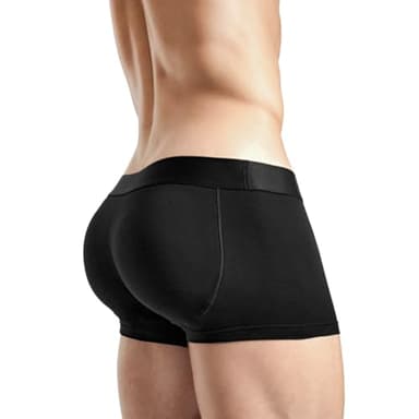 Rounderbum Men's Padded Underwear Trunks with Removable Butt Enhancing Pads - Black, X-Large - Padded Tech, Body Shaping, Invisible Under Clothing, More Volume Instantly