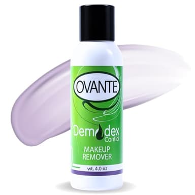 Ovante Demodex Mite Eliminating Face Wash & Make Up Remover With Tea Tree Oil For Human With Demodex Mite, Rosacea, Blepharitis, Itchy Eyelids & Lashes - 4.0 oz