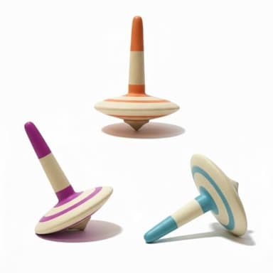 Wooden Spinning Tops for Kids, 3 Pack Handmade Painted Spin Top Toys | Educational Kindergarten Toys | Kids Party Favors, Goodie Bag Stuffers, Return Gifts, Pinata Fillers, Classroom Prizes for Kids