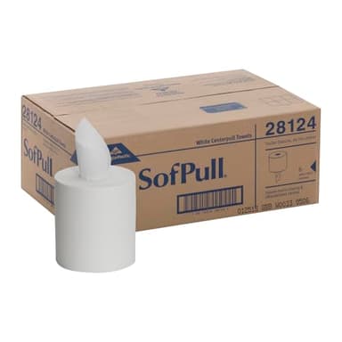 Georgia-Pacific SofPull Centerpull Regular Capacity Premium Paper Towel, White, 28124, 324 Sheets Per Roll, 6 Rolls Per Case