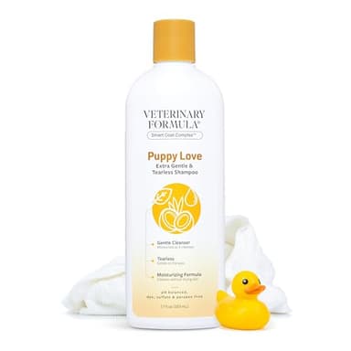 Veterinary Formula Smart Coat Complex Puppy Love Extra Gentle Tearless Shampoo, 17 Fl oz – for Pups Over 6 Weeks – with Fresh Scent, Long-Lasting Clean – Won't Dry Out Delicate Skin