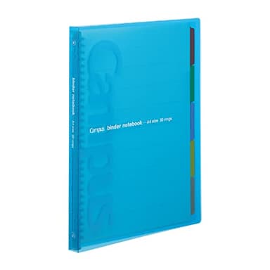 Kokuyo Campus Slide Binder with 5 Tab Dividers, Slim Type, A4, 30 Holes, Up to 65 Sheets, Blue, Japan Import (RU-P173NB)