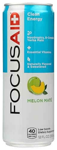 FOCUSAID Energy Blend | Nootropics Drink for Brain Fuel | Alpha-GPC, GABA, B-Complex, Yerba Mate, Green Tea | 100% Clean |100mg Natural Caffeine | 12-oz. can