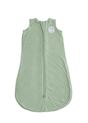 Dreamland Baby Lightweight Bamboo Viscose Sleep Sack (6-12 Months). 1.0 TOG Ultra Soft Blanket w/ 2-Way Zipper. 95% Viscose, 5% Spandex (Sage). Mom-Owned US Business, Premium Materials
