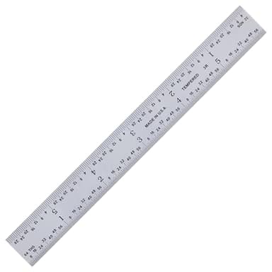 PEC Tools 6" Machinist Metal Ruler, 1/25" Thick X 3/4" Wide, Satin Chrome, High Carbon Steel Ruler Scale with Markings 1/32", 1/64", 1/10", 1/50", Made in USA