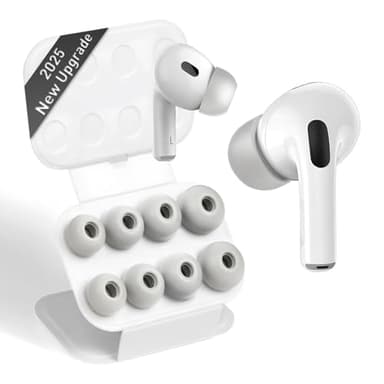 Vsagier Memory Foam Replacement Ear Tips for AirPods Pro and for AirPods Pro 2, with Noise Reduction Hole, No Silicone Eartips Pain for Apple Ear Buds, Fit in The Charging Case(XS/S/M/L)