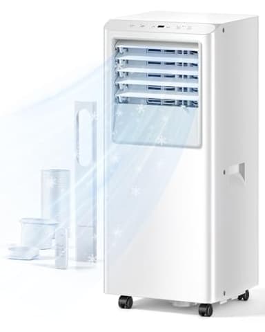 Feelfunn 10,000 BTU Portable Air Conditioner - Cools Up to 450 Sq. Ft., 5-in-1 Portable AC Unit for Rooms with Remote Control, Sleep Mode, 24H Timer, Air Conditioner for Bedroom, Dorm, Apartment