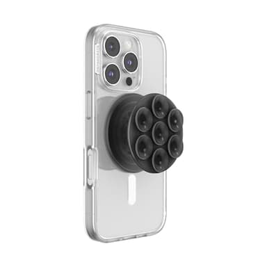 PopSockets Phone Grip for MagSafe, Magnetic Holder, Phone Stand, Suck-Up - Translucent Black