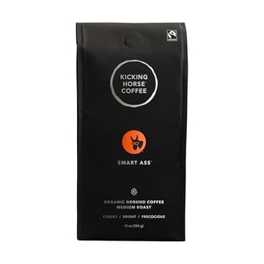 Kicking Horse Coffee, Smart Ass, Medium Roast, Ground,Certified Organic, Fairtrade, Kosher Coffee, 10 Ounce (Pack of 1)