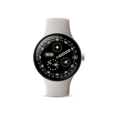 Google Pixel Watch 4 (41mm) - Android Smartwatch with Heart Rate and Sleep Tracking - 30-Hour Battery - Fitness Tracking - Google AI - Polished Silver Aluminum Case - Porcelain Active Band - Wi-Fi