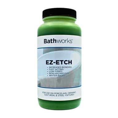 Bathworks EZ Etch Etching Paste; 16oz; Tub, Tile, Wall Surround, Sink, Porcelain, Ceramic, Glass Fixtures; Increase Bonding; Low Fumes; Fast Acting