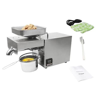 awolsrgiop 1500W Oil Press Machine Oil Expel, Stainless Steel Electric Automatic Cold Hot with Intelligent Control Panel/LCD Touch Screen/Food Grade Stainless Steel, Oil Extractor
