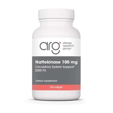 Allergy Research Group ARG Nattokinase 100 mg - Supplement to Support Healthy Circulation - Delivers 100 mg Nattokinase NSK-SD from Fermented Soybeans per Serving - 180 Servings - 180 Capsules