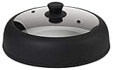 Microwave Cover Glass - Bezrat Vented, Easy Grip, Silicone and Glass Microwave Cover Black – Microwave Splatter Guard for 6–7–8–9-10 inch Plates and Bowls