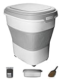 HOYTAMDAR 28-30Lbs Dog Food Storage Container, Collapsible Dog Food Container with Lid,Multifunctional Pet Food Storage Container for Dog,Cat,Rice,Flour,Pet Food Scoop and Small Container