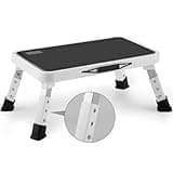 Jocauto Folding Step Stool, Height-Adjustable Step Stool with Non-Slip Platform, Step Ladder for Adults or Kids in Kitchen, Home, 330 Lbs Capacity