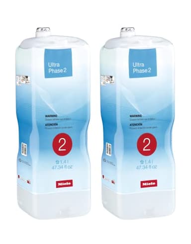 Miele UltraPhase 2 2-Component Detergent for Whites and Colors, Aqua Fragrance 1.4 Liters, 63 Loads