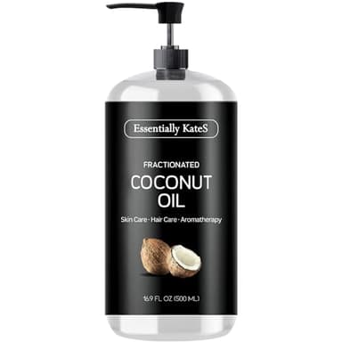 Essentially KateS Fractionated Coconut Oil - Body & Hair Carrier Oil, 16.9 Fl Oz (500ML), No Scent