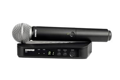 Shure BLX24/SM58 Wireless Microphone System - 14-Hour Battery Life, 300 ft Range, UHF | Includes SM58 Handheld Vocal Mic, Single Channel Receiver | H9 Band (BLX24/SM58-H9)