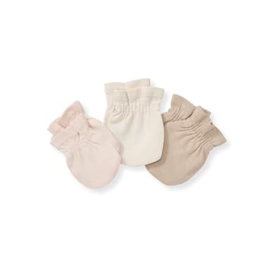 Burts Bees Baby Unisex Baby Mittens, 100% Organic Cotton, One Size 3-Pack Solid Color Infant Scratch Protection Mitts