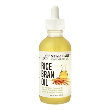 STAR CARE 100% Pure Rice Bran Oil - 4oz (120ml) Virgin Cold-Pressed Oil for Hair, Skin, and Nails, Natural Vitamin E & Omega Fatty Acids Premium Grade Moisturizer