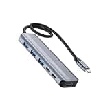 Glomtheia USB C Hub HDMI Multiport Adapter Dongles for MacBook Pro/Air Mac iPad Laptop, Tpye C Multiple Dock with 4k@30Hz HDMI, USB A 3.0, USB C 3.0, 100W Pass Through Charging