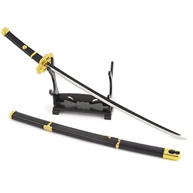 10'' Zoro Samurai Sword Anime Roronoa Shusui/Wado Ichimonji/Kitetsu/Yubashiri Sword Mini Metal Katana Collection Gift (Yubashiri)
