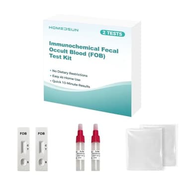 HOMEDSUN 2 Pack Immunochemical Fecal Occult Blood (iFOB) Screening Kit Easy to Use at Home Colorectal Health Test