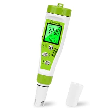 HOICATED Salt Tester pH Meter for Aquarium Fish Tank Koi Pond Simultaneous Screen Salinity Meter for Saltwater Pool Hot Tub EC Tester for Hydroponics TDS Meter for Drinking Water