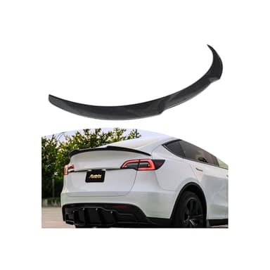 Autrix Rear Spoiler Wing for 2020 2021 2022 2023 2024 Tesla Model Y, Rear Trunk Spoiler Lip Ducktail Performance Style Accessories Carbon Fiber Painted