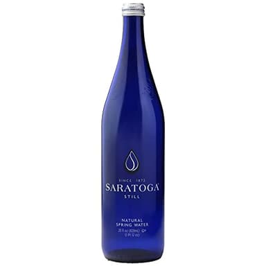 Saratoga | Still | Non Sparkling | Spring Water | Sodium Free | Low Mineral | 28 oz (12 Glass Bottles)