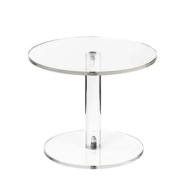 WILLSIN Acrylic Cake Stand, Round Cake Stands for Dessert Table, Clear Cupcake Stand for Birthday Party, Pastry Candy Pizza Display Riser for Wedding Event (Small)